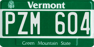 VT license plate PZM604