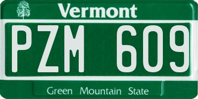 VT license plate PZM609