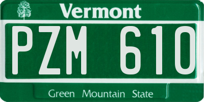 VT license plate PZM610