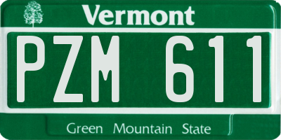 VT license plate PZM611