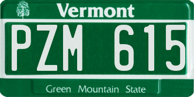 VT license plate PZM615