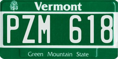 VT license plate PZM618