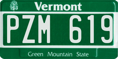 VT license plate PZM619