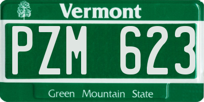 VT license plate PZM623