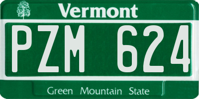 VT license plate PZM624