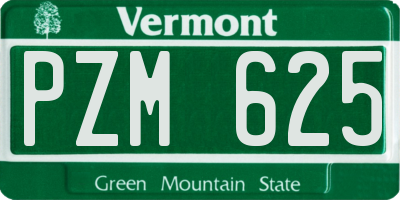 VT license plate PZM625