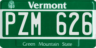 VT license plate PZM626
