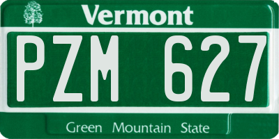 VT license plate PZM627