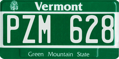 VT license plate PZM628