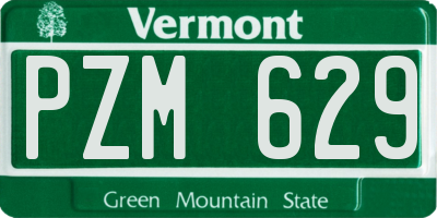 VT license plate PZM629