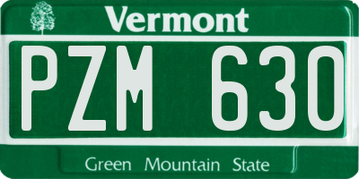 VT license plate PZM630