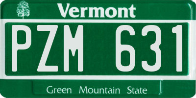 VT license plate PZM631