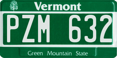 VT license plate PZM632
