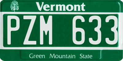 VT license plate PZM633