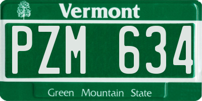 VT license plate PZM634