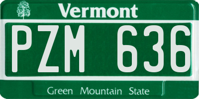 VT license plate PZM636