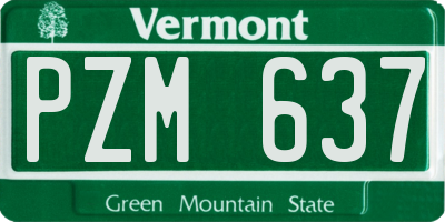 VT license plate PZM637