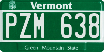 VT license plate PZM638