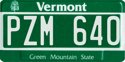 VT license plate PZM640