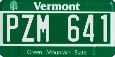 VT license plate PZM641
