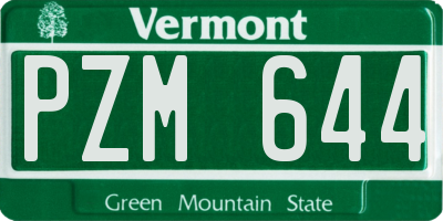 VT license plate PZM644