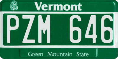 VT license plate PZM646