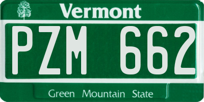VT license plate PZM662