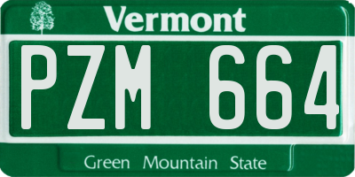 VT license plate PZM664