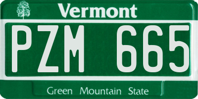VT license plate PZM665