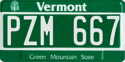 VT license plate PZM667