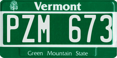 VT license plate PZM673