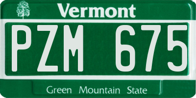 VT license plate PZM675