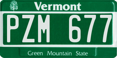 VT license plate PZM677