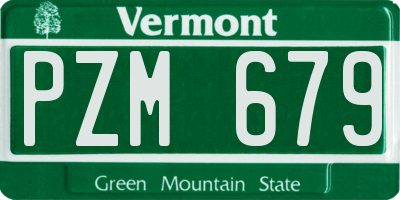 VT license plate PZM679