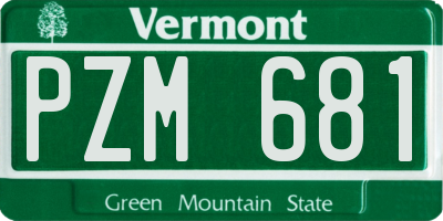 VT license plate PZM681