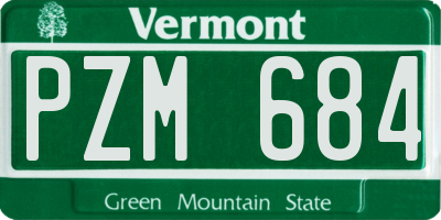 VT license plate PZM684