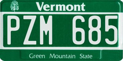 VT license plate PZM685