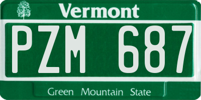 VT license plate PZM687