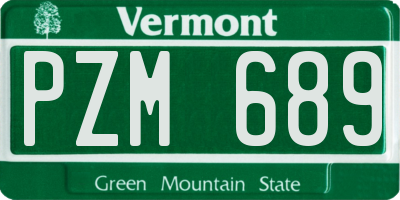VT license plate PZM689