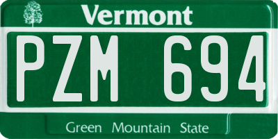 VT license plate PZM694