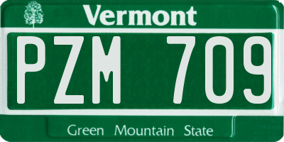 VT license plate PZM709