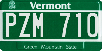VT license plate PZM710