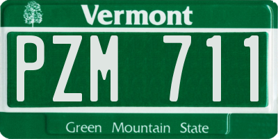 VT license plate PZM711