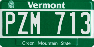 VT license plate PZM713