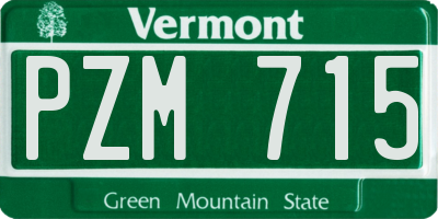 VT license plate PZM715