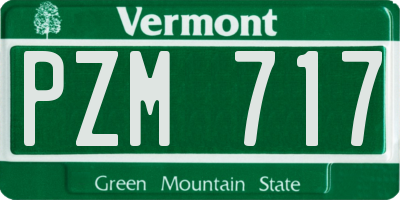 VT license plate PZM717
