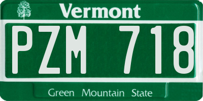 VT license plate PZM718