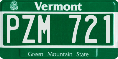 VT license plate PZM721