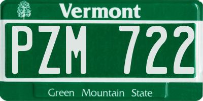VT license plate PZM722