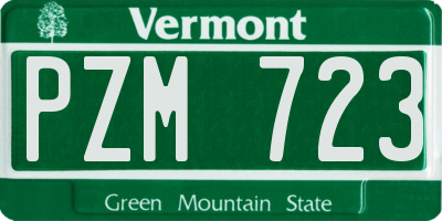 VT license plate PZM723